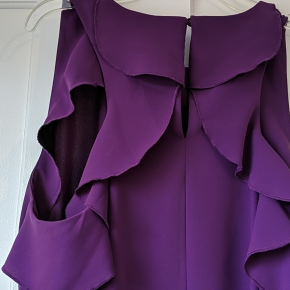 Purple LOFT ruffle dress - Picture 3 of 4